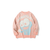 Men Fall Outfits Autumn and Winter Graffiti Letter Crew Neck Sweater Sweater
