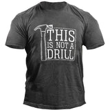 Man T Shirt Black round Neck Loose Printed Irregular Double-Sided Pullover