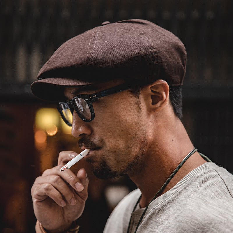 Beret Hat Marden Workwear Retro Newsboy Cap Painter Cap Octagonal Cap Men