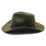 Wester Hats Woolen Jazz Top Hat Men's Ladies' National Style Autumn and Winter Felt Cap Broad-Brimmed Hat