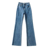 100 Cotton Jeans Women High Waist Stretch Slim Fit Burrs Bootleg Pants Women Skinny Denim Mop Trousers
