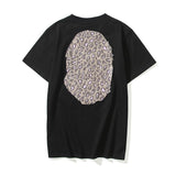 A Ape Print T Shirt Summer Camouflage Leopard Print Casual Plus Size Short Sleeve T-shirt