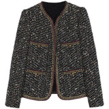Denim Sparkle Jacket Black Plaid Wool Sequins Small Suit Jacket