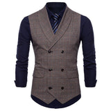 Tuxedo Vests Men Suit Vest Vest Slim Plaid Spring and Autumn Fashion Men's Vest Suit Business