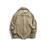 Men Shacket Long Sleeve Autumn Shirt Autumn Casual Polo Collar Workwear Shirt Simple Couple Coat