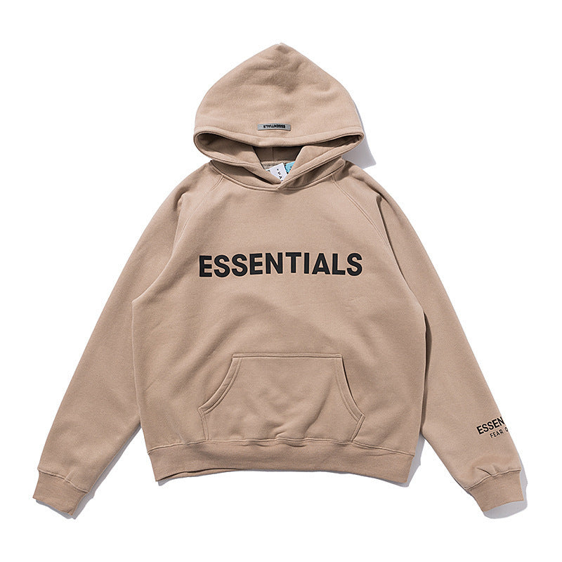 Fog Fear of God Hoodie Chest Letter Hoodie Sweater Men and Women Essentials Fleece-Lined Hooded Loose Coat