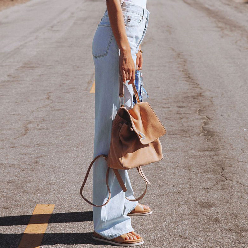 Low Rise Jeans Summer Ripped High Waist Temperament Denim Pants Casual Pants Wide Leg Pants for Women