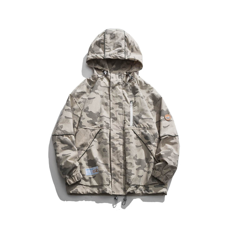 Men's Spring Large Size Sports Retro Hooded Camouflage Jacket Men's Jacket Youth Jacket Men's Men's Coat