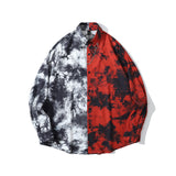 Men Fall Outfits Vintage Printed Shirt Loose Long Sleeve Top