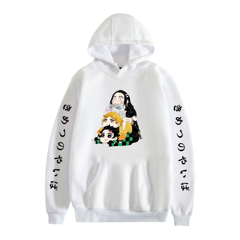 Demon Slayer Hoodie Sweatshirts Anime Casual Pullover Autumn Men's Loose Hooded Sweater