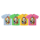 A Ape Print for Kids T Shirt Baby Milo Multi-Color Blocks round Neck Cartoon