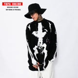 Men Fall Outfits Printed Worn Looking Washed-out Long Sleeve T-shirt Top