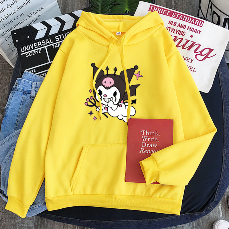 Kuromi Hoodie Cartoon Pattern Printed Men's and Women's Spring and Autumn Hooded Fashion Sweater