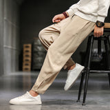 Men Casual Pants plus Size Loose Trousers Summer Men's Loose Cotton and Linen Trousers Men's Lantern plus Size Casual Pants