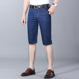 Men Jean Shorts Summer Men's Jeans Middle Pants Stretch Korean Washed-out Casual