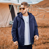 Men plus Size Coats Winter Cotton Coat with Solid Color Coat Thickened Fleece-Lined Warm-Keeping Cotton Clothing Top