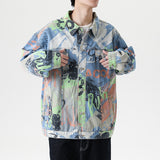 Graffiti Denim Jacket Loose Fashion Personalized Graffiti Letter Denim Jacket