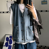 Harajuku Clothing Men's Casual Shirts Summer Workwear Vest Trend Men's and Women's Tops