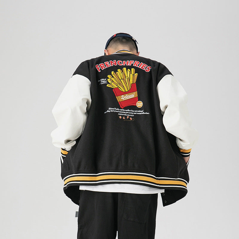 First Row Varsity Jacket Loose Embroidered Baseball Uniform