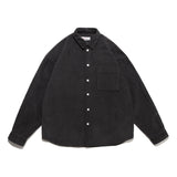 Men Shacket Long Sleeve Autumn Shirt Autumn Lapel Shirt Loose Solid Color Corduroy Casual Shirt for Men