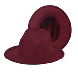 Fedora Hat Woolen Thick Top Hat Women's Fedora Hat British Style Felt Cap