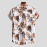 Men Shirt Fashion Slim Fit Shirts Short Sleeve Shirt Large Size Casual Beach Style Shirts Beach Style Summer Men's Casual Collar Short Sleeve Flower Shirt