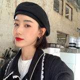 Women Beanies Spring and Autumn Hat Female Beret British Retro Octagonal Hat Melon