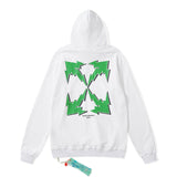 Green Arrow Print Loose Hooded Sweater Base Shirt