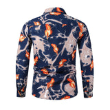 Men Shirt Fashion Slim Fit Shirt Short Sleeve Shirt Large Size Casual Top Summer Men's Long Sleeve plus Size Casual Shirt European and American Loose Printed Shirt Men's Shirt Top