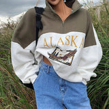 Alaska Zip Jacket Sweater Women's Lapel Fashion Loose Zip