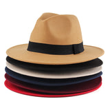 Fedora Hat Autumn and Winter Men and Women Couple Woolen Hat British Imitation Felt Fedora Hat