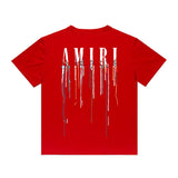 Amiri T Shirt Color Ink Splash Paint Colorful Casual Round Neck