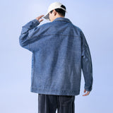 Men's Patterned Denim Jacket Loose Plus Casual Retro Top Plus Size Men Denim Jacket
