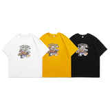 Men T Shirt Summer Casual Tops Men's Clothes Summer Wear Japanese-Style Retro Men's round Neck Short Sleeve Casual Cartoon Totoro Printed T-shirt