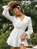 Kendall Jenner Wedding Guest Dress Solid Color and V-neck One-Piece Fashion Lady Style Slim Fit