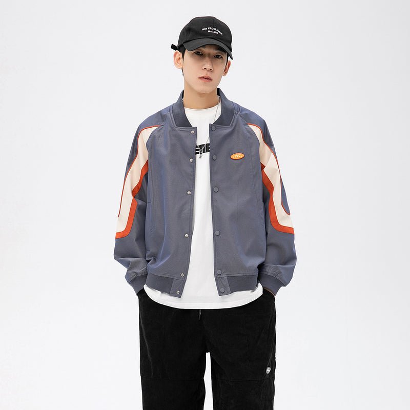 Varsity Men's Spring plus Size Retro Sports Casual Patchwork Baseball Jacket Male Student Coat Men Jacket