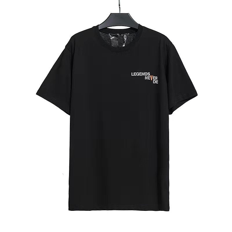 Juice WRLD Vlone Shirt Letter Print Round Neck Loose Half Sleeve
