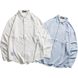 Men Shacket Long Sleeve Autumn Shirt Autumn Solid Color Simple Cityboy Youth Shirt