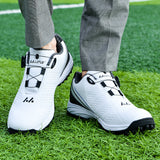 Men Golf Shoes Waterproof Automatic Rotating Shoelace Nail-Free Shoes