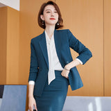 Women Pants Suit Uniform Designs Formal Style Office Lady Bussiness Attire Navy Blue Spring Business Suit