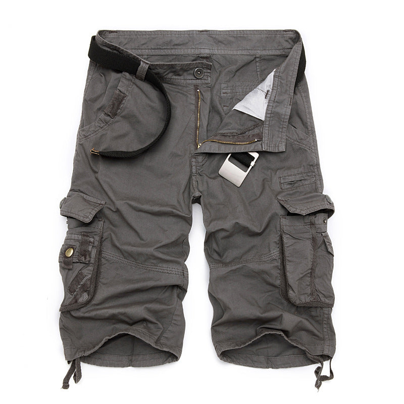 Men Cargo Pants Summer Oversized Cargo Pants Middle Pants Multi-Pocket Fashion Work Clothes Shorts Fifth Pants