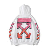 Autumn And Winter Pink Gradient Arrow Pattern Velvet Padded Hooded Sweatshirt Men And Women Same Style