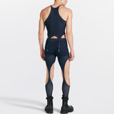 Rave Outfits Mens Shorts 2 Piece Set See-through Hollow-out Trousers Suit Sexy Two-Piece Suit