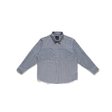 Men Shacket Long Sleeve Autumn Shirt Autumn Casual Shirt Black and White Patchwork Stripes Loose Couple Shirt Men