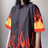 Harajuku Clothing for men Casual Shirts Short Sleeve Loose Shirt