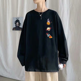 Men Long Sleeve T-Shirts Cartoon Printed Bottoming Shirt