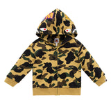A Ape Print for Kids Hoodie BAPE WGM Camouflage Pattern Children's Clothing Terry Cardigan Sweater