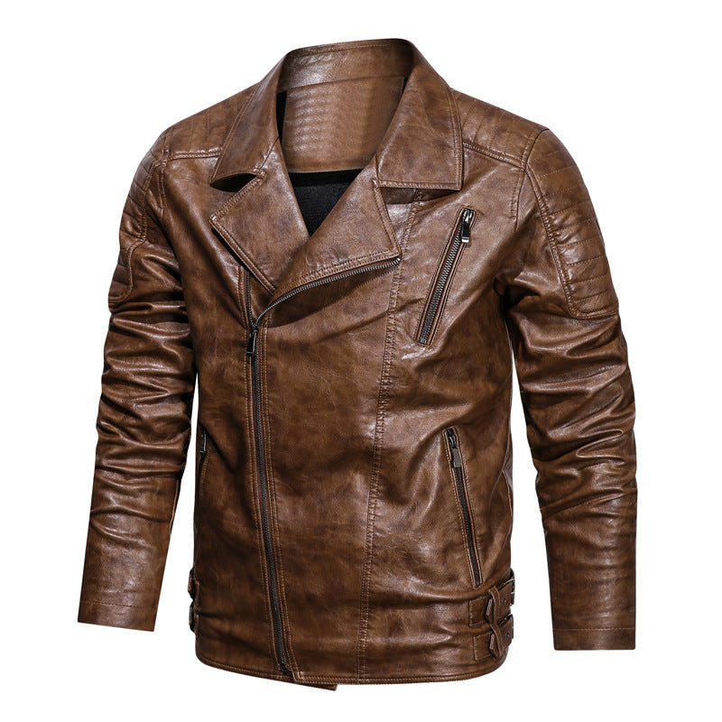 1970 East West Leather Jacket Fall Winter Men's Leather Washed PU Leather Jacket Men's Coat