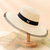 Fedora Golf Hats Summer Satin Big Brim Straw Hat