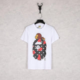 A Ape Print T Shirt Summer Cartoon Anime Animal Print Short Sleeve T-shirt